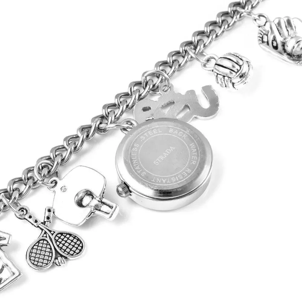 STRADA Sports Charm Bracelet Watch (7.5-8.25 In)